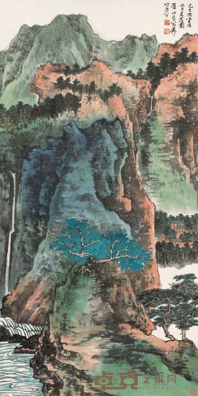 谢稚柳 己巳（1989年）作 苍岩山居 立轴 136×68cm
